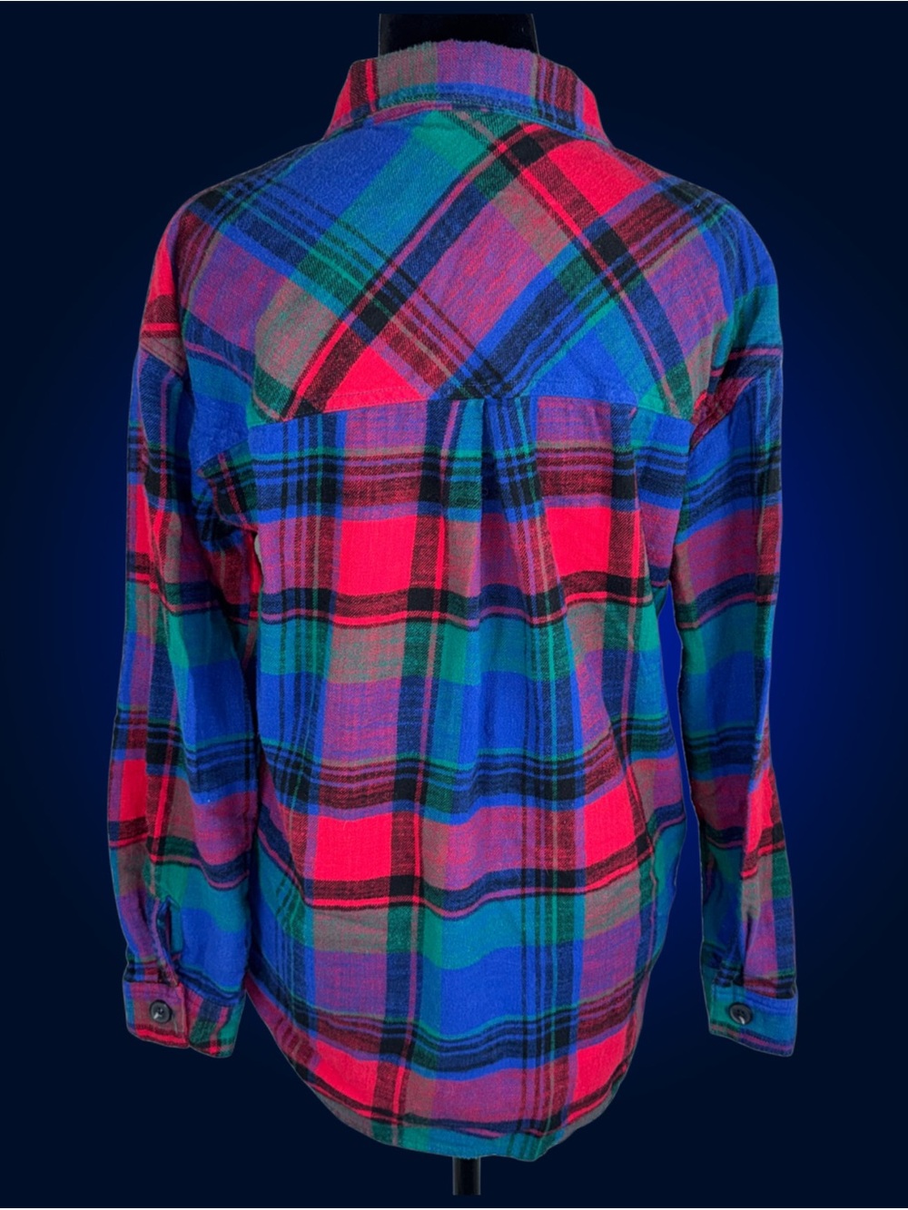 Maurices Cabin Plaid Boyfriend Tunic Flannel Shirt Colorful 100% Cotton XS - Picture 6 of 12
